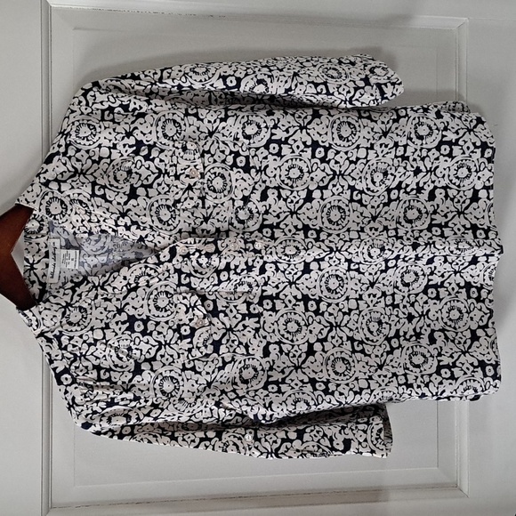 Telluride Clothing Co. Linen Blend Navy Blue Quarter Sleeve Lightweight Shirt - Picture 1 of 9